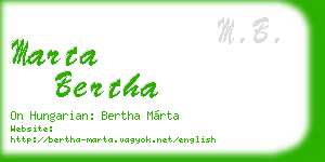 marta bertha business card